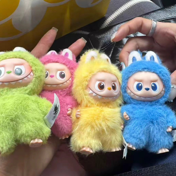高品质四代拉布布mini泡泡玛特labubu4搪胶毛绒娃娃公仔玩偶|undefined