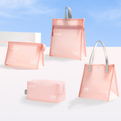 New jelly series cosmetic bag PVC waterproof storage bag travel cosmetic bag simple solid color cosmetic bag wholesale