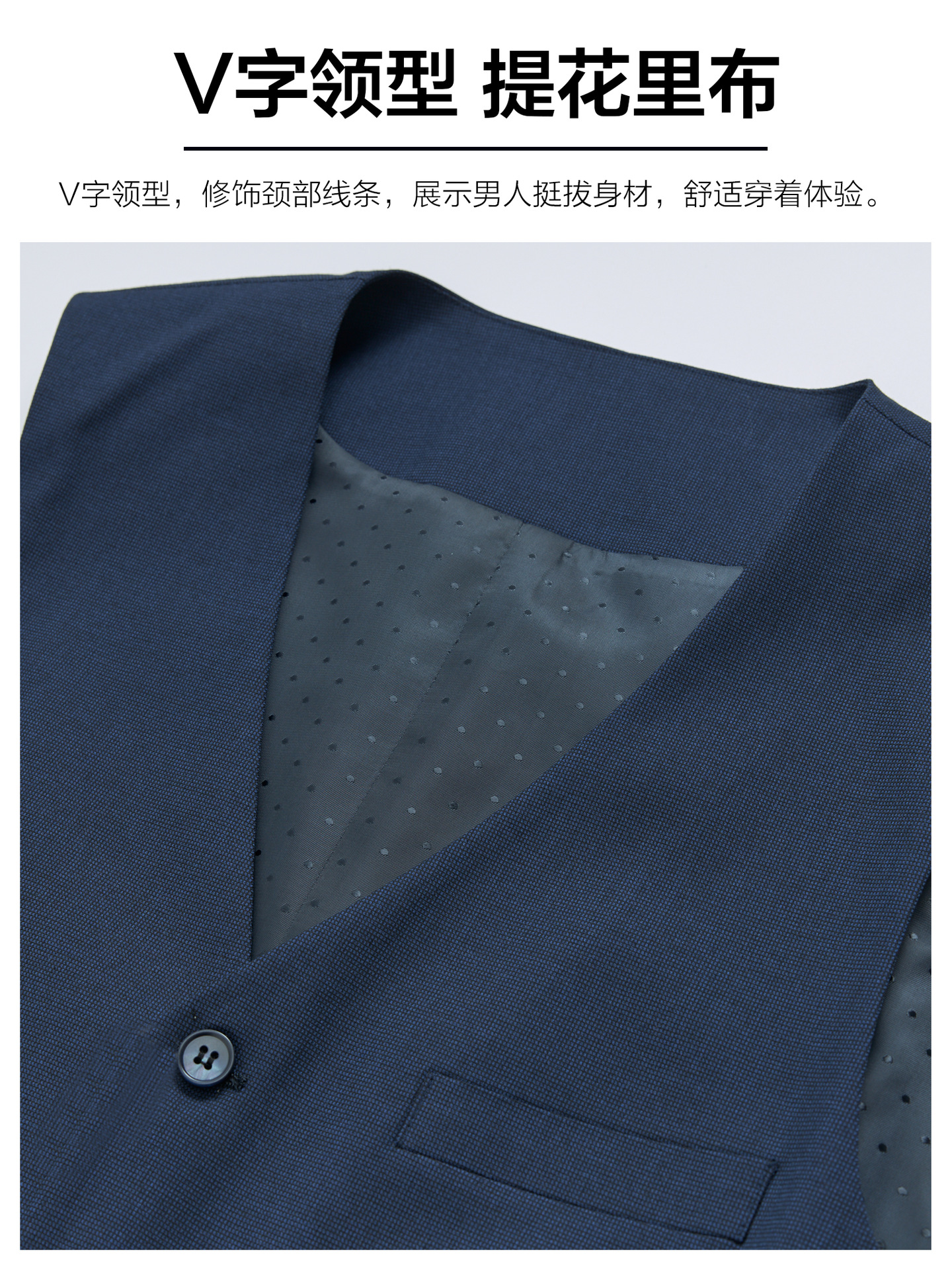 Traje de hombre chaleco chaleco de bodas del groom vestido de boda azul tibetano delgado traje casual clip personalizado