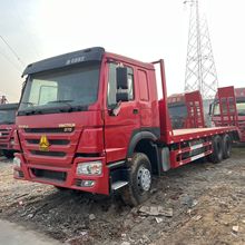 现车出口重汽豪沃6X4后八轮低平板运输车10~40吨HOWO挖机平板拖车