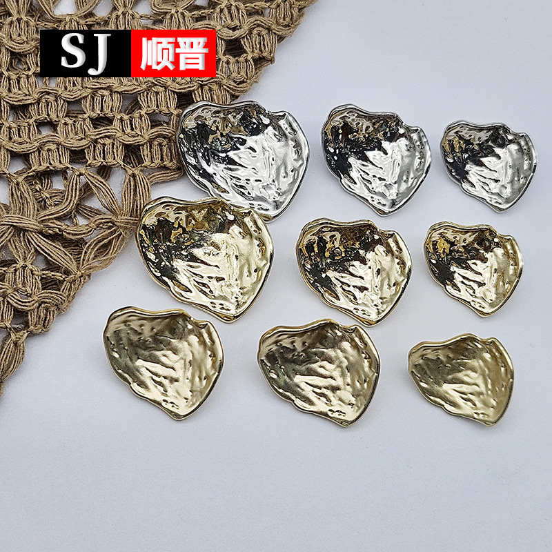 HXB6321金属扣子凹凸面毛呢大衣装饰钮扣外套西装不规则异形纽扣