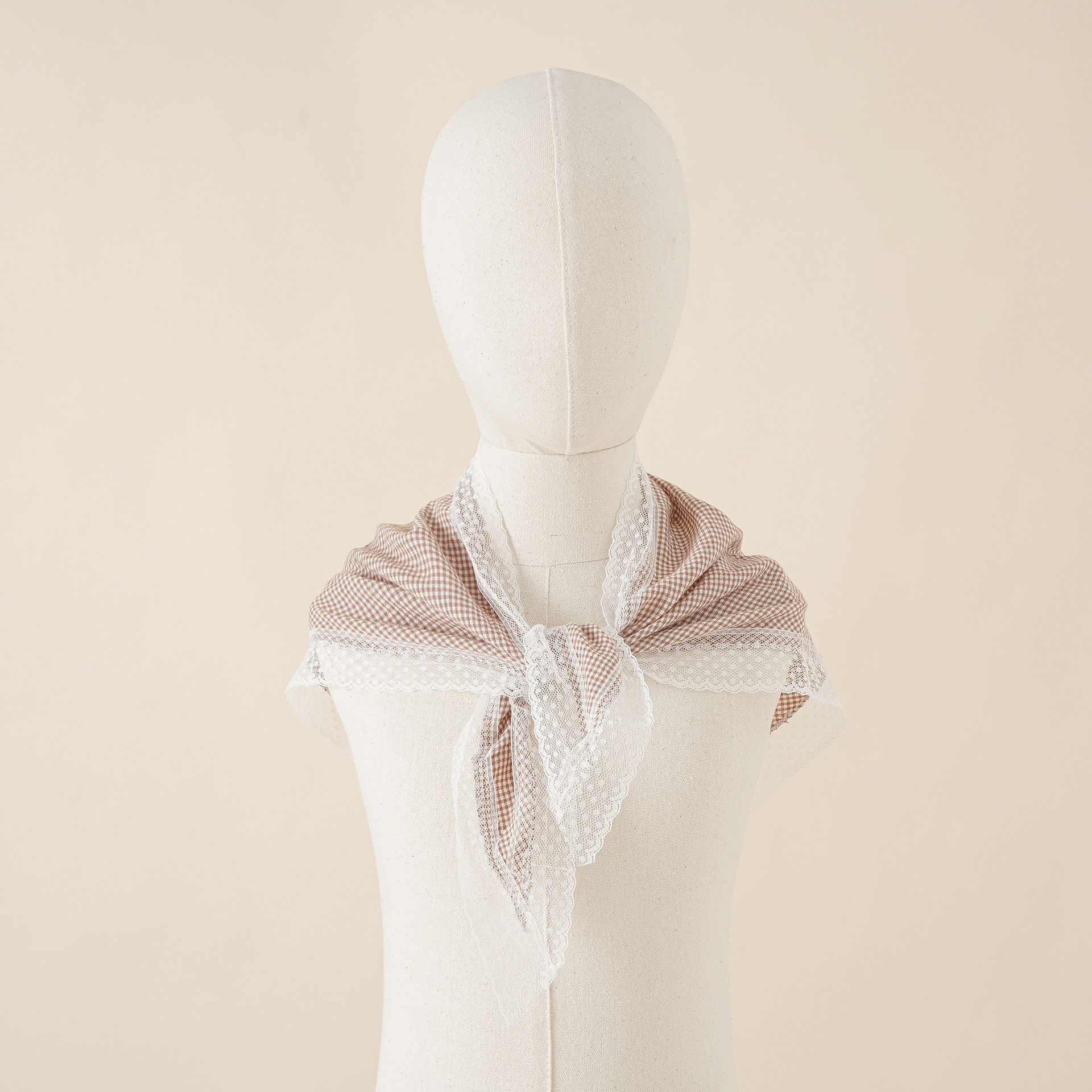 Pañuelo de triángulo de borde de encaje para niños verano estilo coreano ins bufanda decorativa de moda algodón y lino primavera y otoño Mori bufanda chal