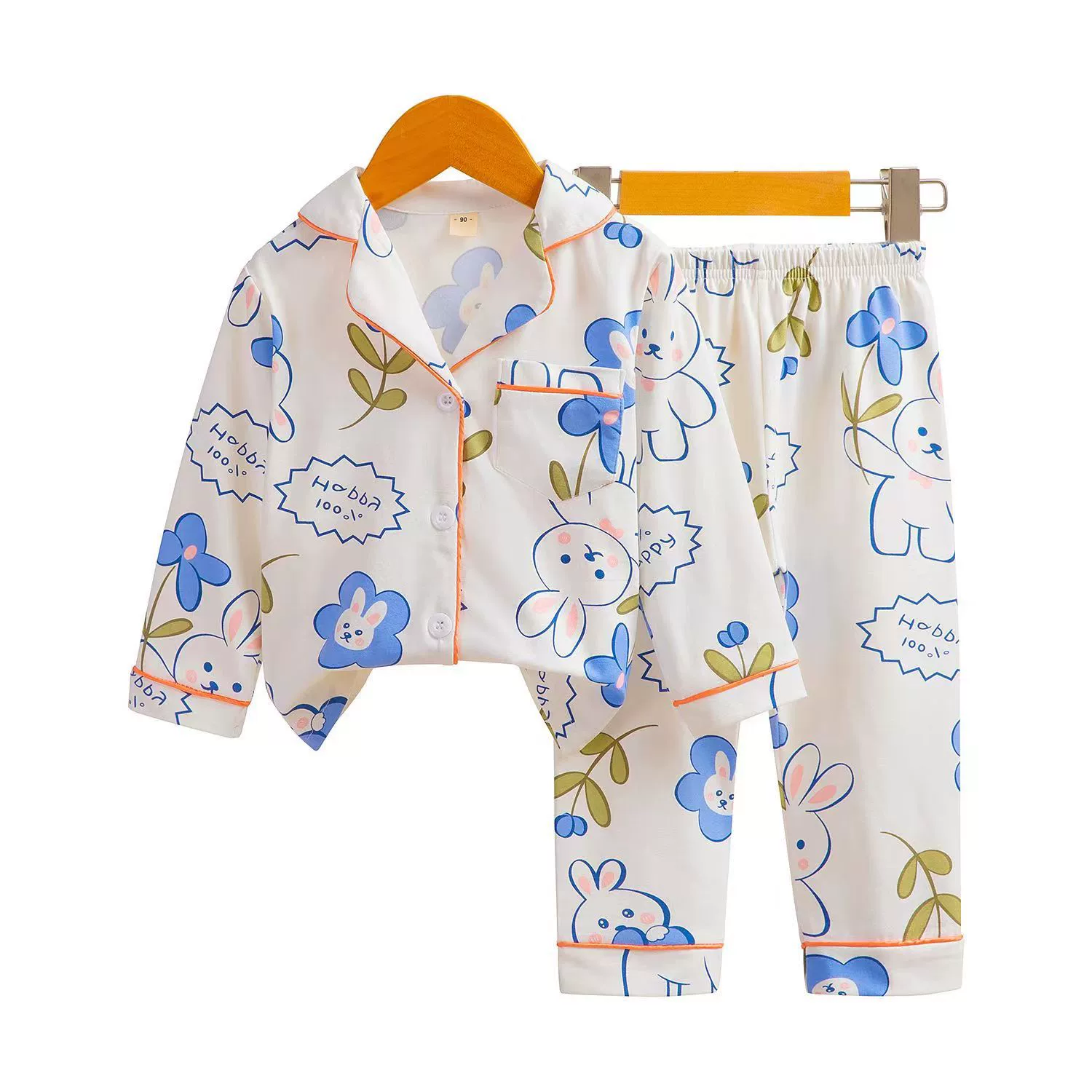 Children's long-sleeve, pijama, set, cardigan, cartoon trousers, children's clothing