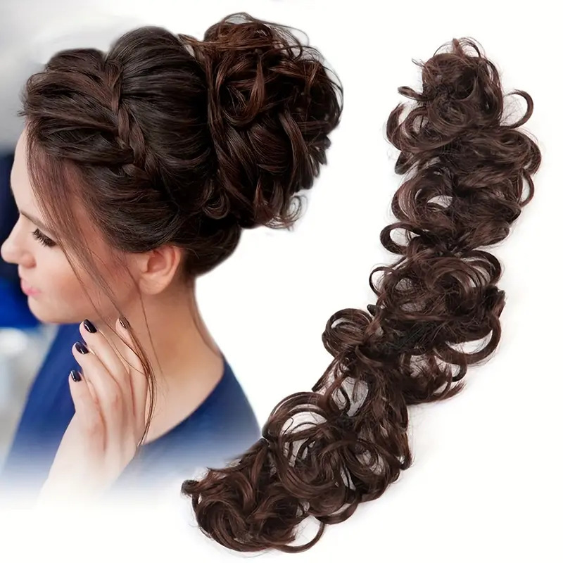 European and American Cross-Border Wig Accessories Messy Scrunchie Messy Bun Caterpillar Hair Tie Hair Accessory Hair Tail European and American Cross-Border Wig Accessories Messy Scrunchie Messy Bun Caterpillar Hair Tie Hair Accessory Hair Tail