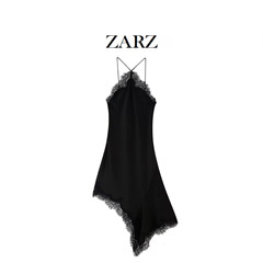 ZARZ 自制 欧美风 新款女装 百搭 蕾丝饰丝缎质感连衣裙5919201