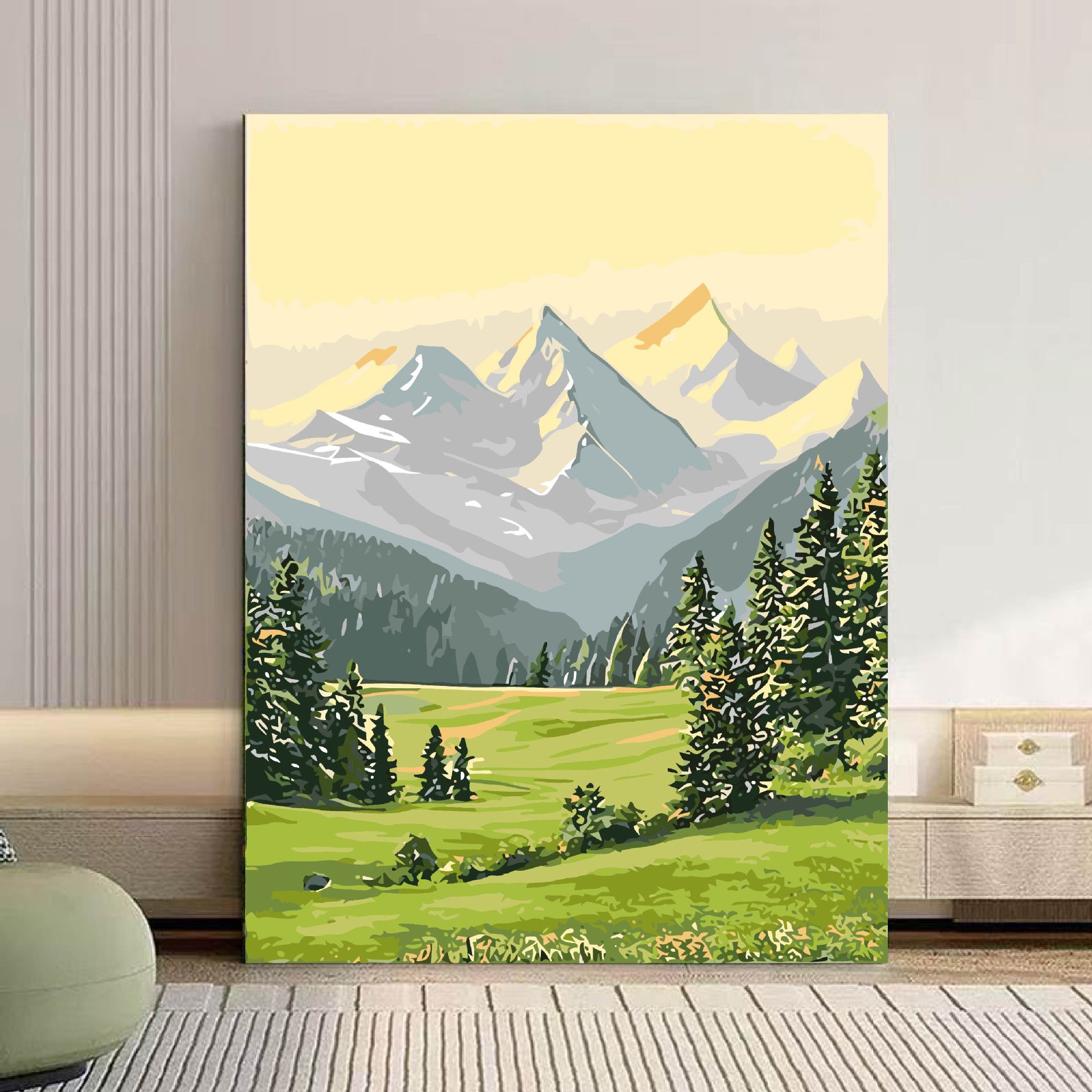 Sunshine Jinshan paisaje didiy pintura al óleo digital relleno de color sala de estar comedor de gran tamaño pintura a mano