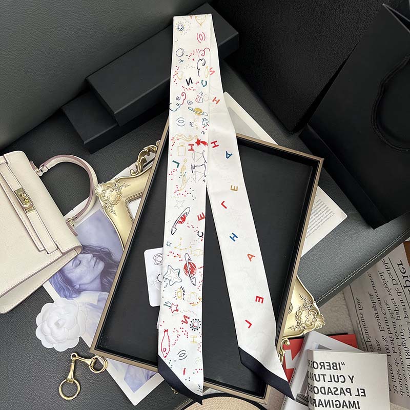 D versión alta 18 mm bufandas de seda cinta cinta delgada correa de pelo larga decoración pequeña bufandas animales de la selva H