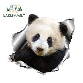 熊猫汽车贴纸撕裂金属车窗保险杠贴纸反光贴纸