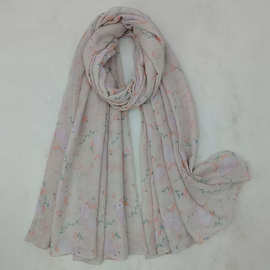 跨境新款斜纹儿童围巾全涤兔子丝巾夏季旅游沙滩披肩丝巾厂家直销