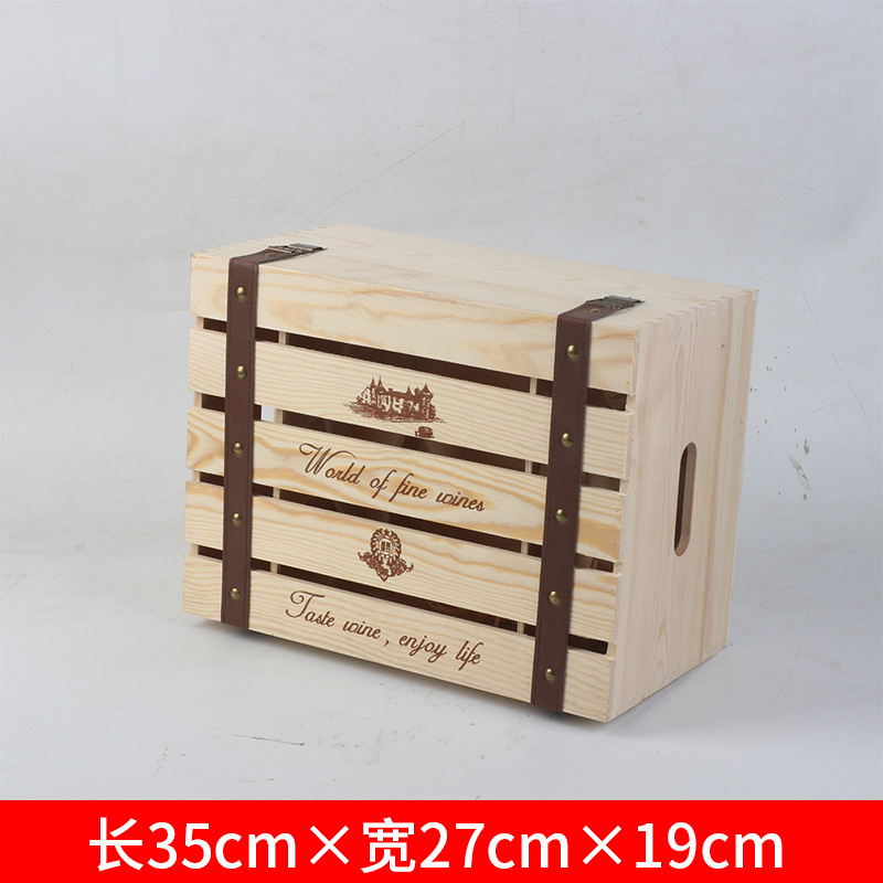 2 층 중공 소나무 와인 상자 6 개