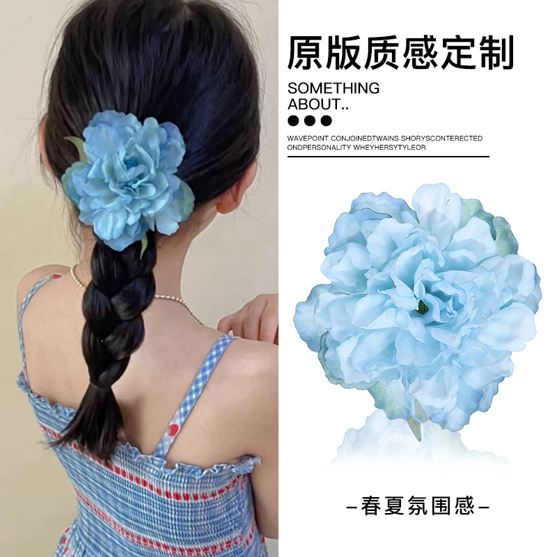 Super仙女 flores clip para el cabello lateral de la mujer 2025 nuevo ambiente para niños clip de boca de pato frisa de alta calidad toque de cabeza de clip de cabello