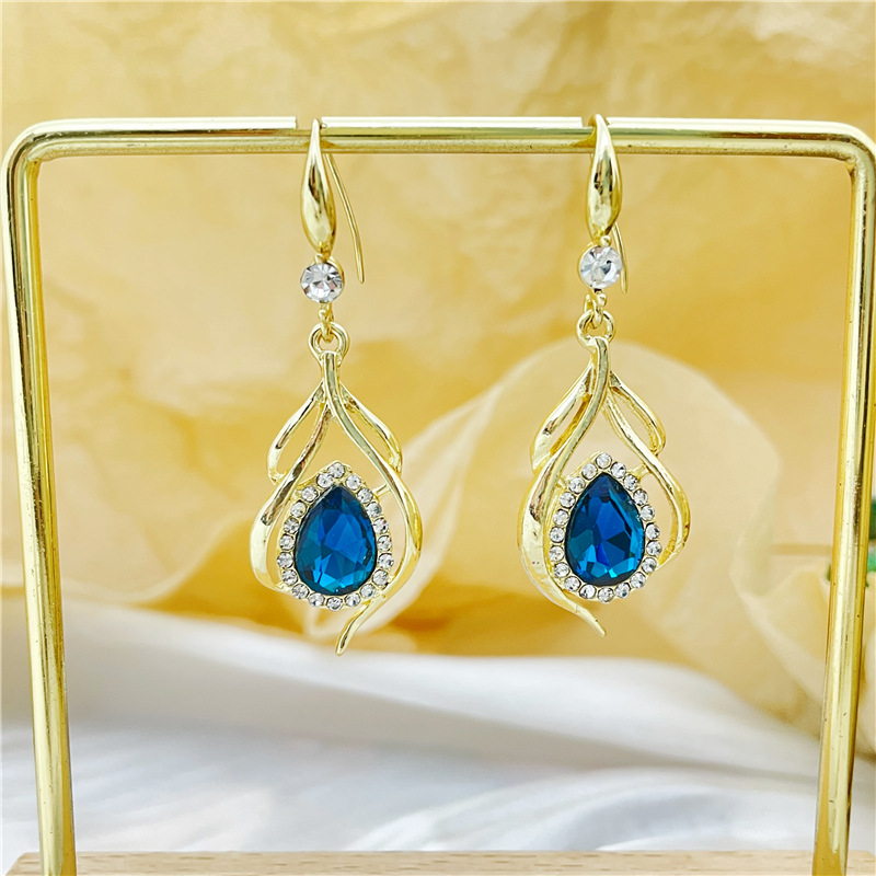 Basic Lady Classic Style Geometric Alloy Plating Inlay Artificial Gemstones Women's Drop Earrings display picture 4
