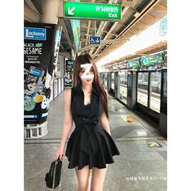 黑色辣妹收腰蕾丝连衣裙女夏季纯欲风裙子图片色薄纱修身型有吊牌