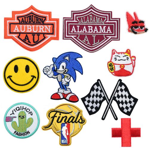 Cute Cartoon Cloth Patch Sonic Embroidery Patch Clothes Decoration Children's Cartoon Bag Repair Patch Patch