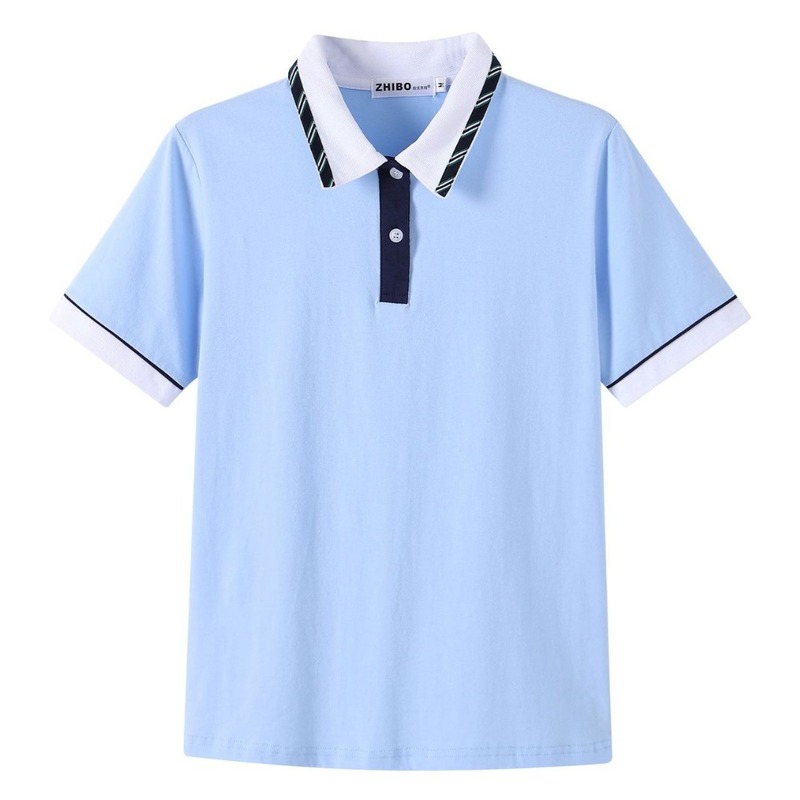 夏の新型学院風半袖折り襟tシャツpoloシャツ幼稚園先生園服企業チーム作業服|undefined