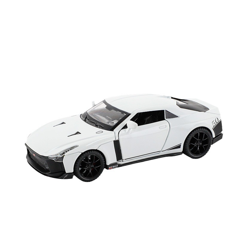 Zhongyuan xinghejin modelo de coche 1:32 Nissan GTR-50 coche deportivo tire hacia atrás con sonido y luz niño juguete coche música modelo