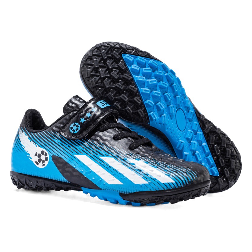 Nuevos zapatos de fútbol de velcro para niños jóvenes TF uñas rotas estudiantes de primaria y secundaria competencia entrenamiento zapatillas hombres y mujeres al por mayor