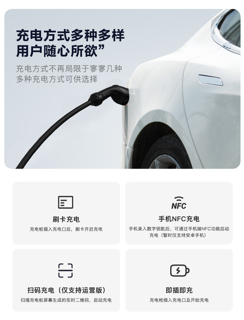 Hikvision New Energy Vehicle Charging Station for Home Use, Universal 7Kw Charging Gun, Electric Ac High Power