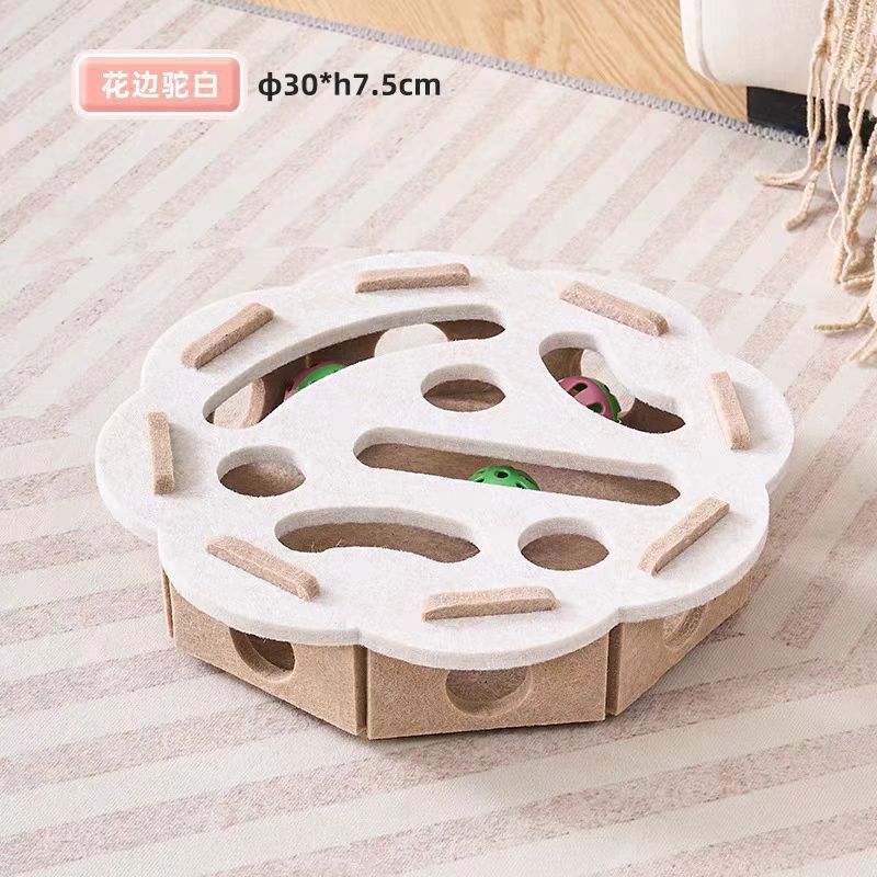 毛毡逗猫盒猫咪玩具猫抓板猫咪自嗨解闷玩具益智迷宫逗猫毛毡盒子|undefined
