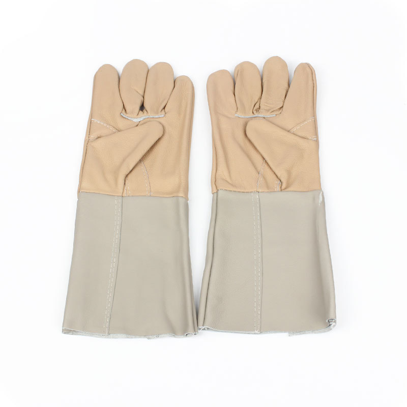 厂家直售  电焊工作一层浅颈全皮隔热不怕烫防磨劳保电焊手套