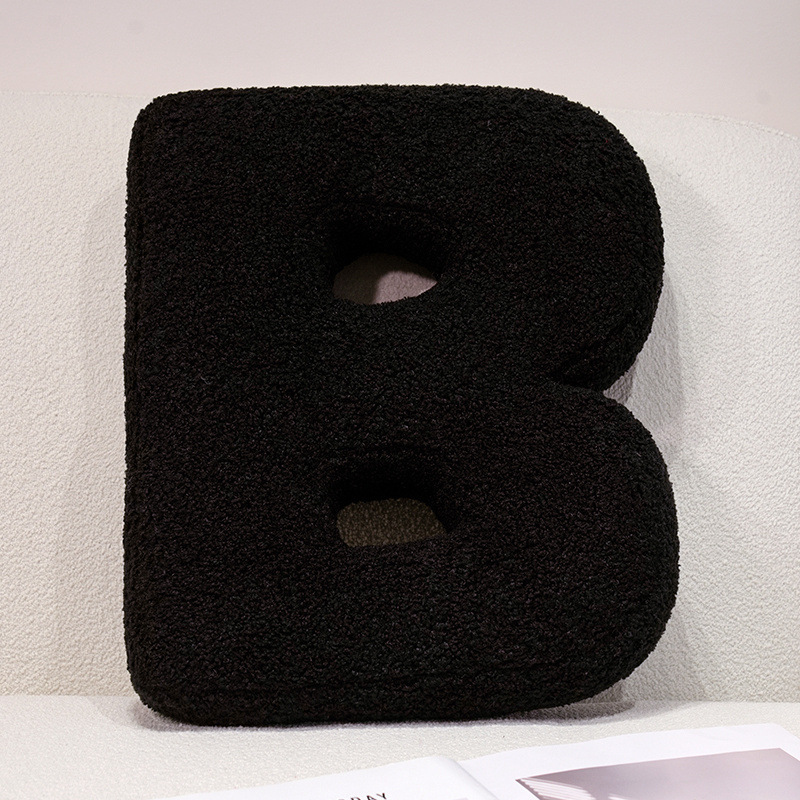 クリエイティブ DIY アルファベット枕 26 英語アルファベット愛の組み合わせソリッドカラーテディベルベット装飾パーティー枕|undefined