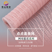 曲条网  提花网布软纱网眼布 蕾丝网布 柔软微弹童装时装用料