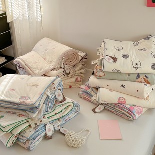 25 New Class A Milk Knitted Cotton Baby Summer Quilt Cartoon Soybean Children Quilt Core Baby Package Kindergarten Afternoon