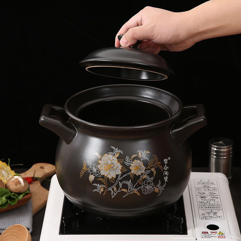 大型スープキャセロールシチューポット、鶏肉シチュー専用鍋、セラミックスープガスストーブ、家庭用ガススープキャセロール、乾燥防止|undefined