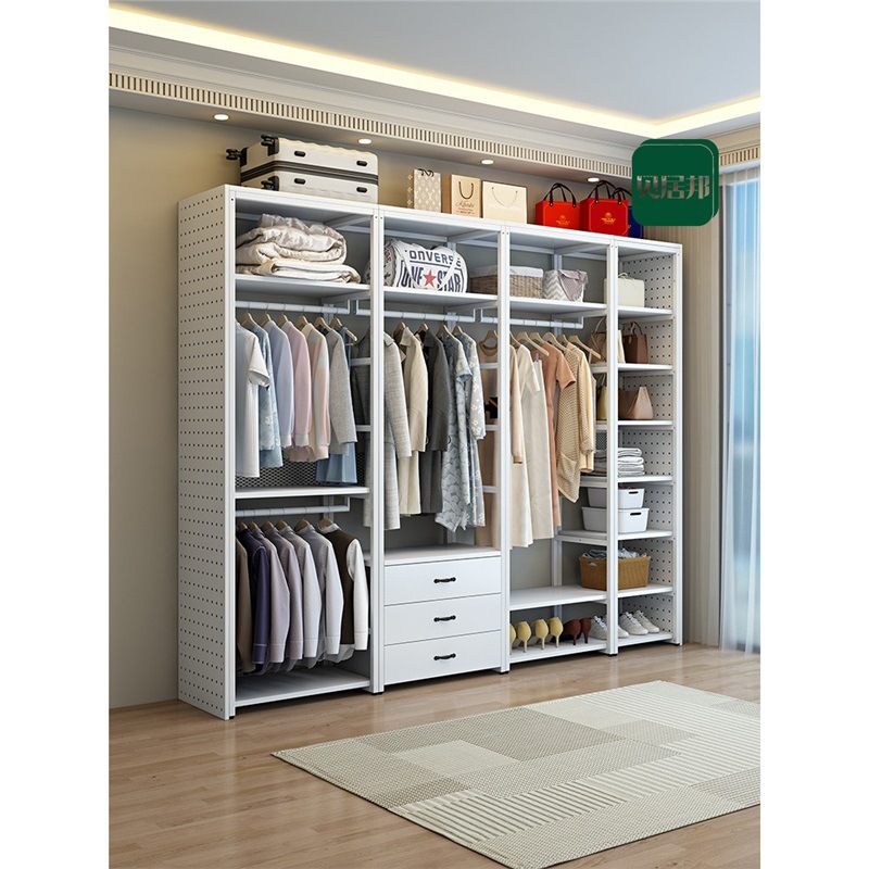 架子【衣柜金属加高货架安装开放式衣帽间】式款挂衣架包步入落地