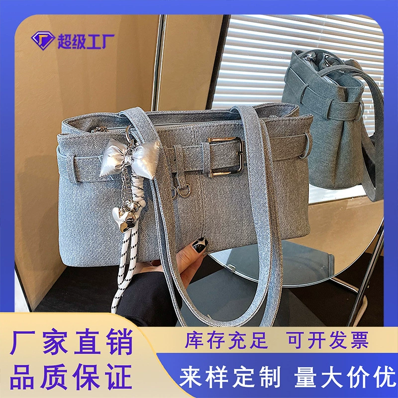 Новая модная женская сумка через плечо в корейском стиле, ретро-багетная сумка с бантом, сумка через плечо или кроссбоди.