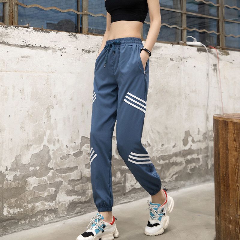 Women's summer new sports pants, loose and casual, suitable for yoga training, beginners' gym, quick-dry, casual cuffed pants