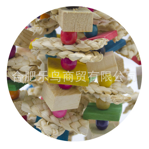 Bird supplies parrot toys bird toys wooden pole colored beads square corn leaves biting climbing string