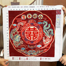 结婚十字绣成品不带框已绣好的客厅出售现成送人礼物圆形小件