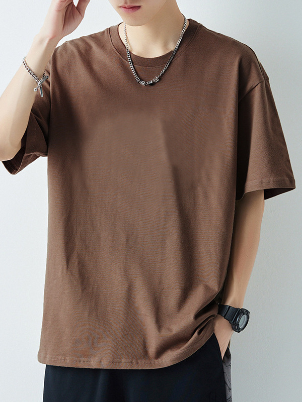 Lktm紳士服 # アメリカ潮牌重ポンド230g半袖tシャツ男女ins基礎モデル純色ボトムアップtシャツtee|undefined