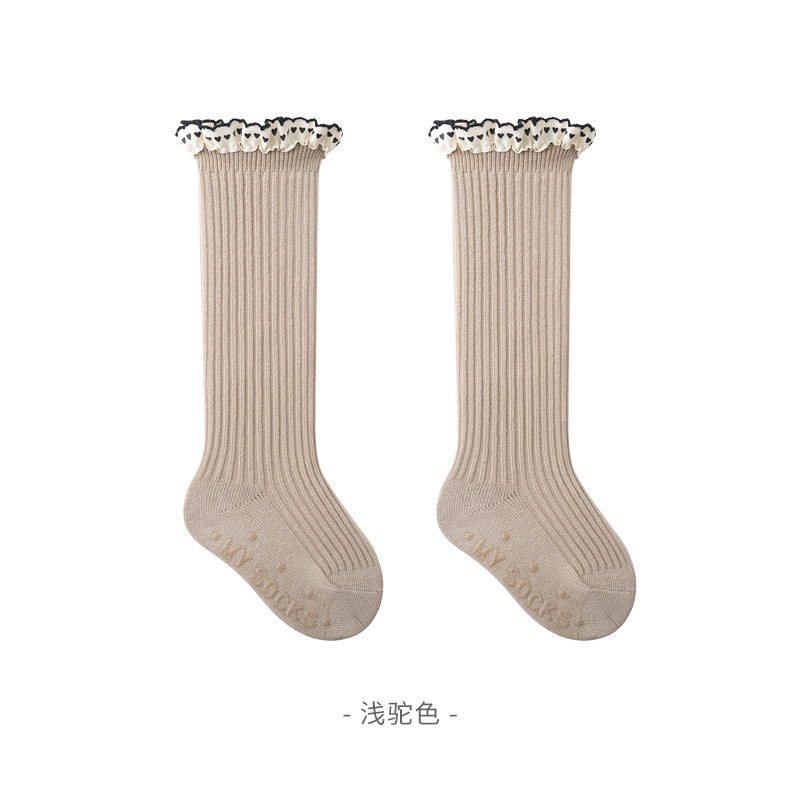 2024 otoño nuevo calcetines de niñas calcetines de encaje de niños vintage sen princesa calcetines de pantorrilla de bebé