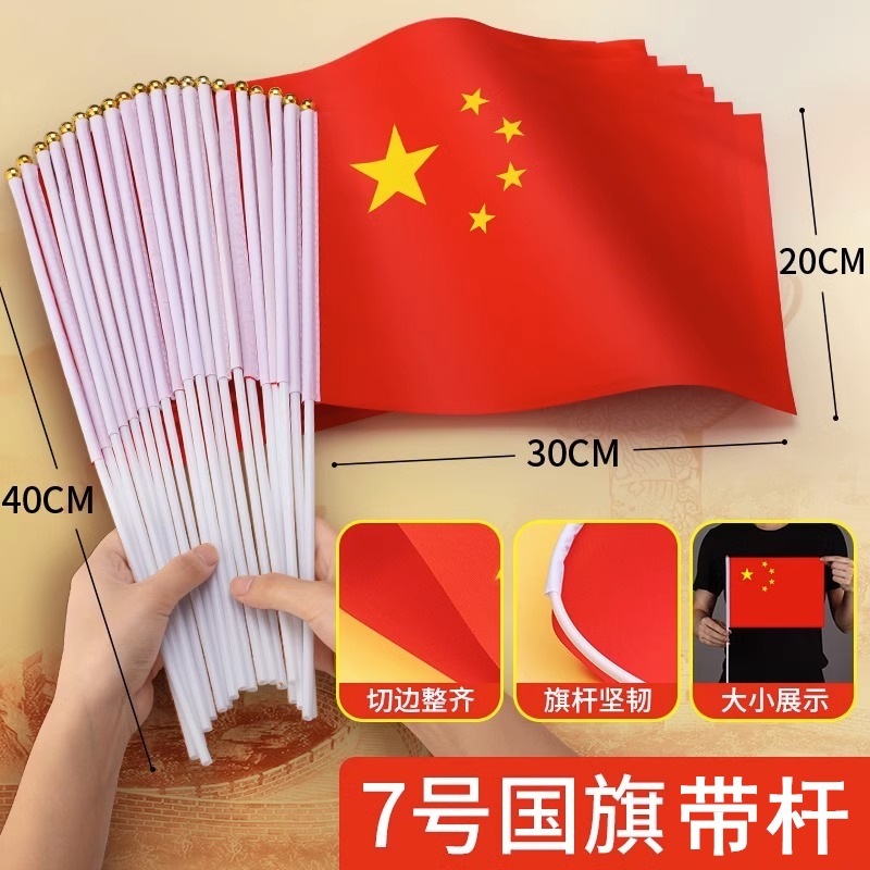 小国旗小红旗小号8号7号五星红旗带杆国庆活动手持旅游拍照道具|undefined