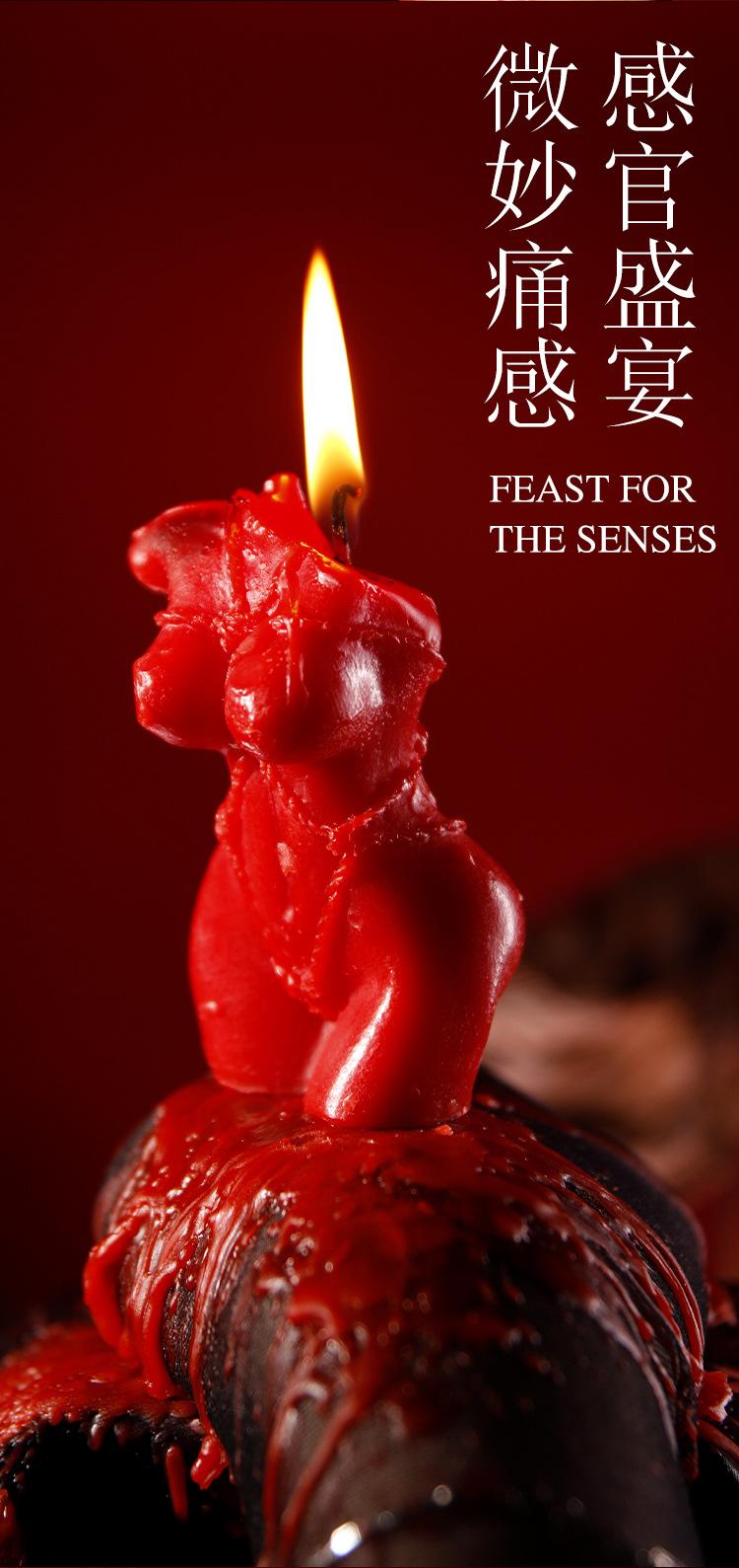 Low-Temperature Wax Play Candle Set for Couples, Red Purple Pink, Adult Sensory Training Prop — detail image 5