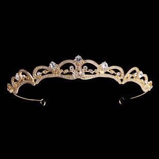 New simple rhinestone bridal headdress high-end luxury alloy Diamond-embedded bridal crown headband wedding dress hair accessories