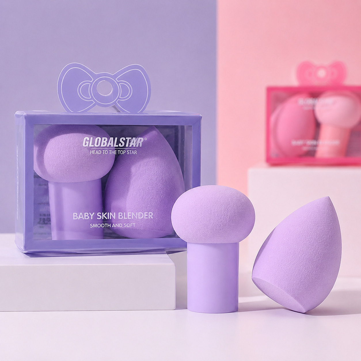 Paquete de 2 esponjas de maquillaje en forma de hongo, empaquetadas individualmente, ultra suaves, que no absorben polvo, esponja de maquillaje tipo cojín, herramienta de belleza para crema BB.