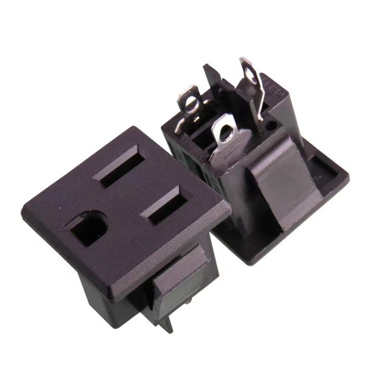 AC电源插座 AC-08 美式美标插座 品字型插座 AC07电源公插座