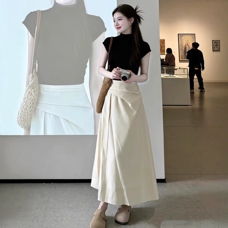High-Waisted Slimming A-Line Umbrella Skirt for Women, Summer 2026 New Style, Petite Elegant Long Skirt with a High-End Feel High-Waisted Slimming A-Line Umbrella Skirt for Women, Summer 2026 New Style, Petite Elegant Long Skirt with a High-End Feel