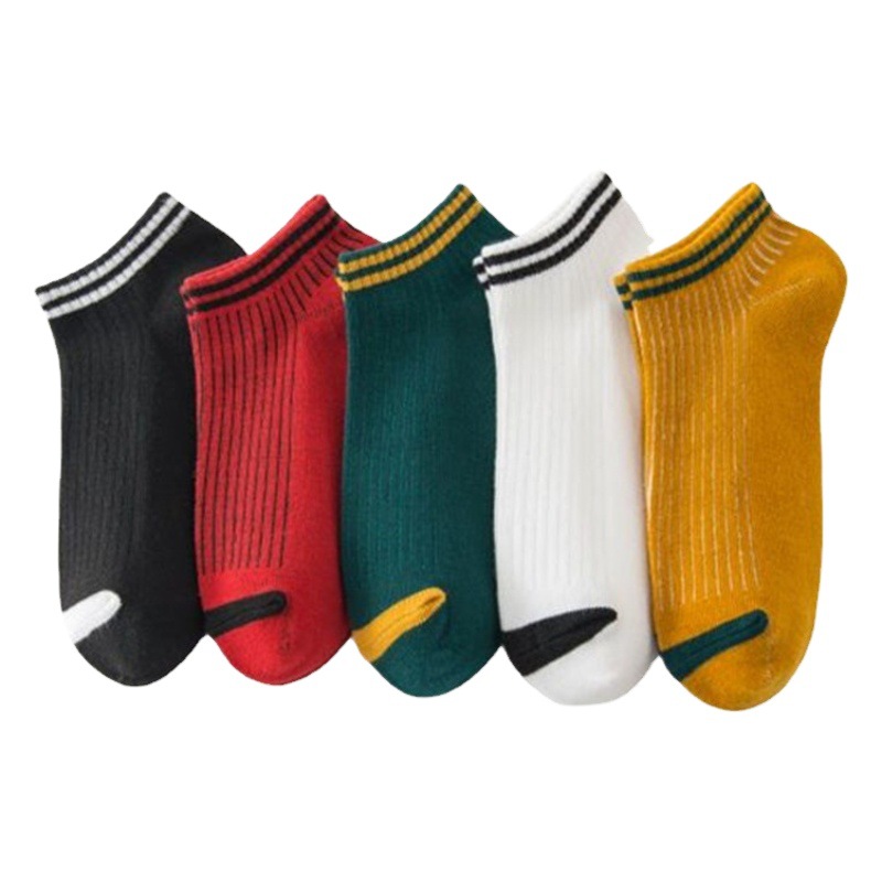 Calcetines de tobillo de verano para mujer calcetines de mujer de moda para hombres y mujeres calcetines absorbentes de sudor calcetines de algodón a rayas invisibles transpirables de corte bajo japoneses