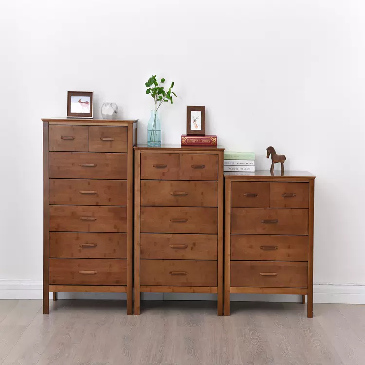 卧室五斗柜定制多用储物柜美式四斗柜抽屉柜子客厅实木六斗柜楠竹