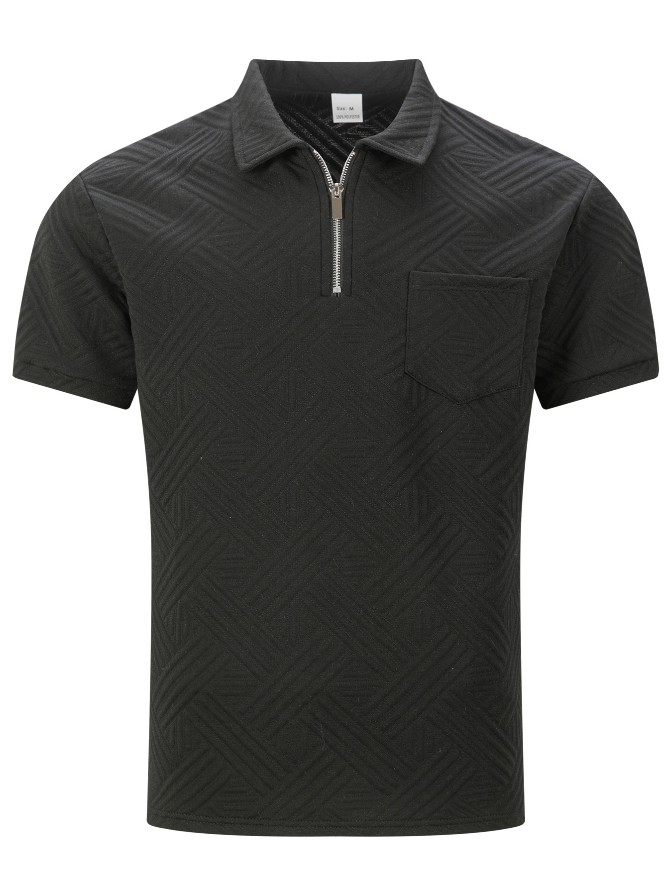 Polo uomo stile americano con tasche a zip e colletto classico_voghion.com