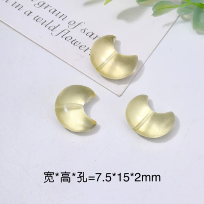 Piezoelectric Citrine Moon Heart Beads Cow Nostril Crystal Carving DIY Jewelry Bracelet with Loose Beads Wholesale (Zərgərlik ara hissələri) - moon-1