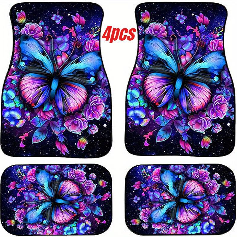 Cross-Border Hot-Selling Pattern Printed Car Floor Mats, Stain-Resistant, Water-Absorbent and Non-Slip Four-Piece Set, Etc. Can Be Shipped on Behalf of Others