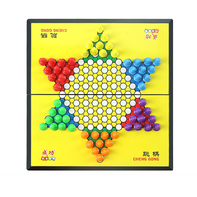 Damas magnéticas en stock al por mayor de los niños educativos grande plegable tablero de ajedrez imán damas juego de mesa de ajedrez y tarjeta Juguetes