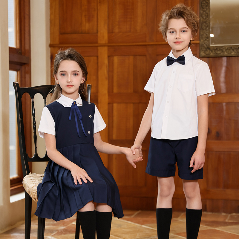 Uniformes escolares de verano para niños, uniformes para el coro de los seis días, uniformes de clase de estilo escolar para niños y niñas, trajes de jardín de infantes