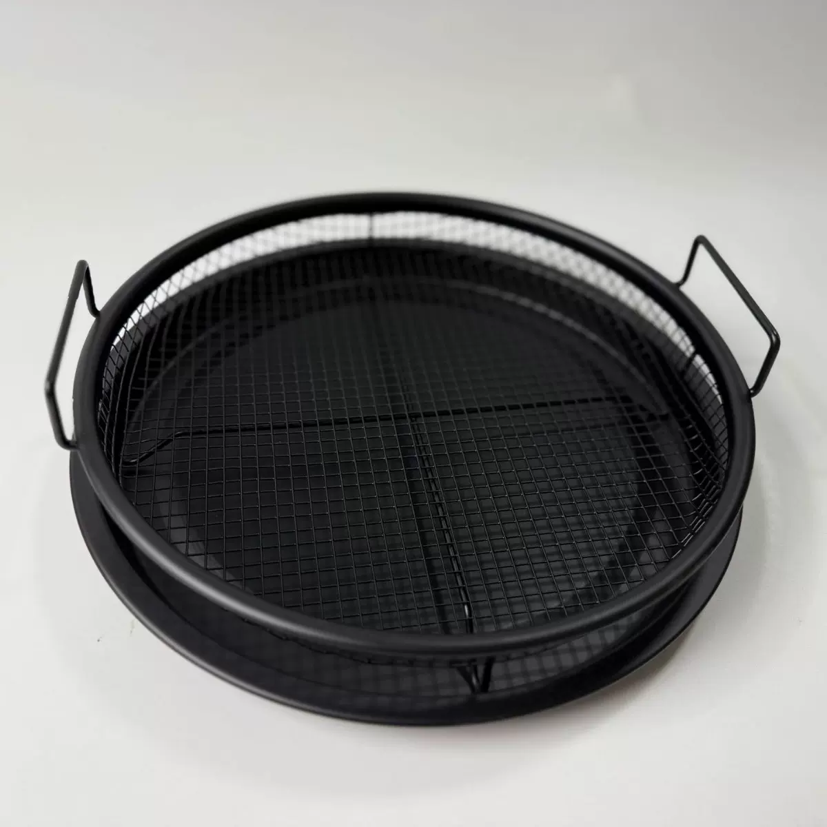 跨境圆形不锈钢网篮沥水篮烧烤篮不锈钢烤盘空气炸锅配件烤箱烧烤