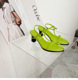 Spring and summer 2023 new product pointy side hollow shallow mouth thin belt simple temperament versatile one-line buckle thick heel high-heeled sandals